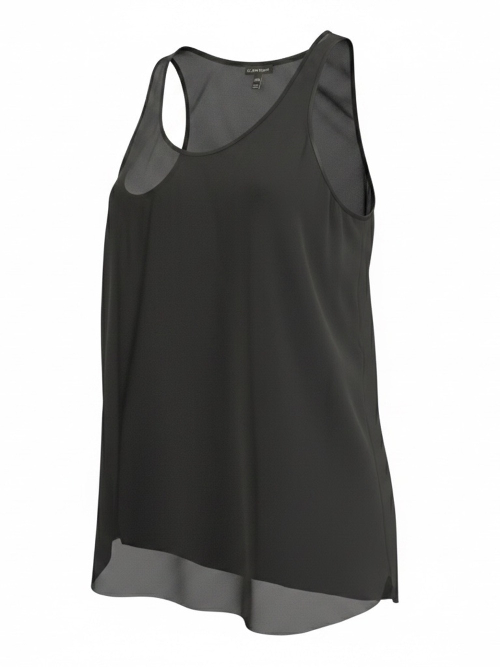 Eileen Fisher Black Sleeveless Mesh-Back Tank